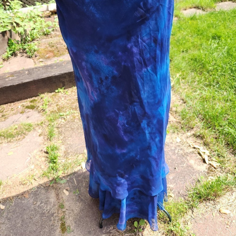 435. Cattiva NY Sleeveless Chiffon Blue Dress | L - Picture 3 of 5